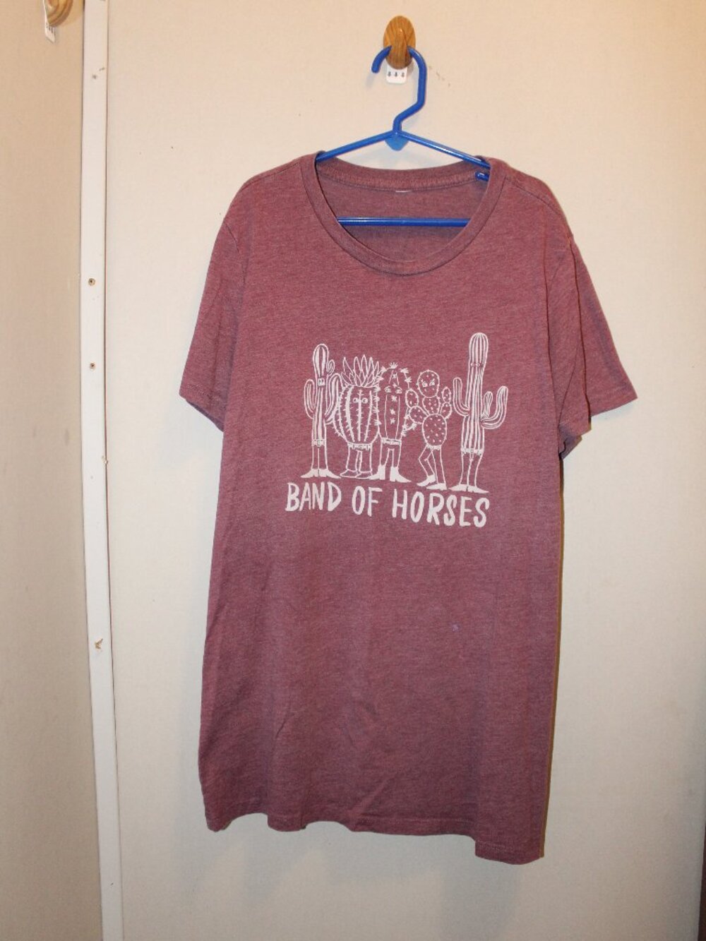 Live Nation Band of Horses heather Mauve XL slimfit tee cactus lineart